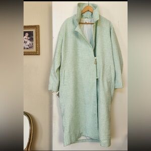 Aje Aurore Boucle oversized tweed coat, US